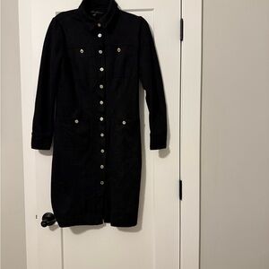 White House Black Market Classic Black Button-Down Dress